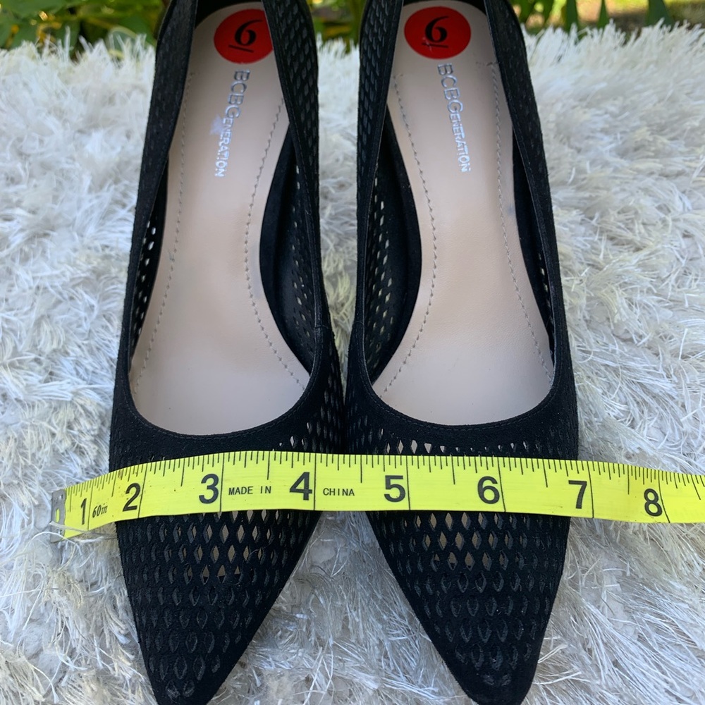 BCBG black mesh PL-DALHIAS ladies stilettos in size 6 VVG pre loved cond… - Picture 6 of 11